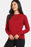 Zivame Retro Peek Jumpers Flat Knit Loungewear Top - True Red — thumbnail 3